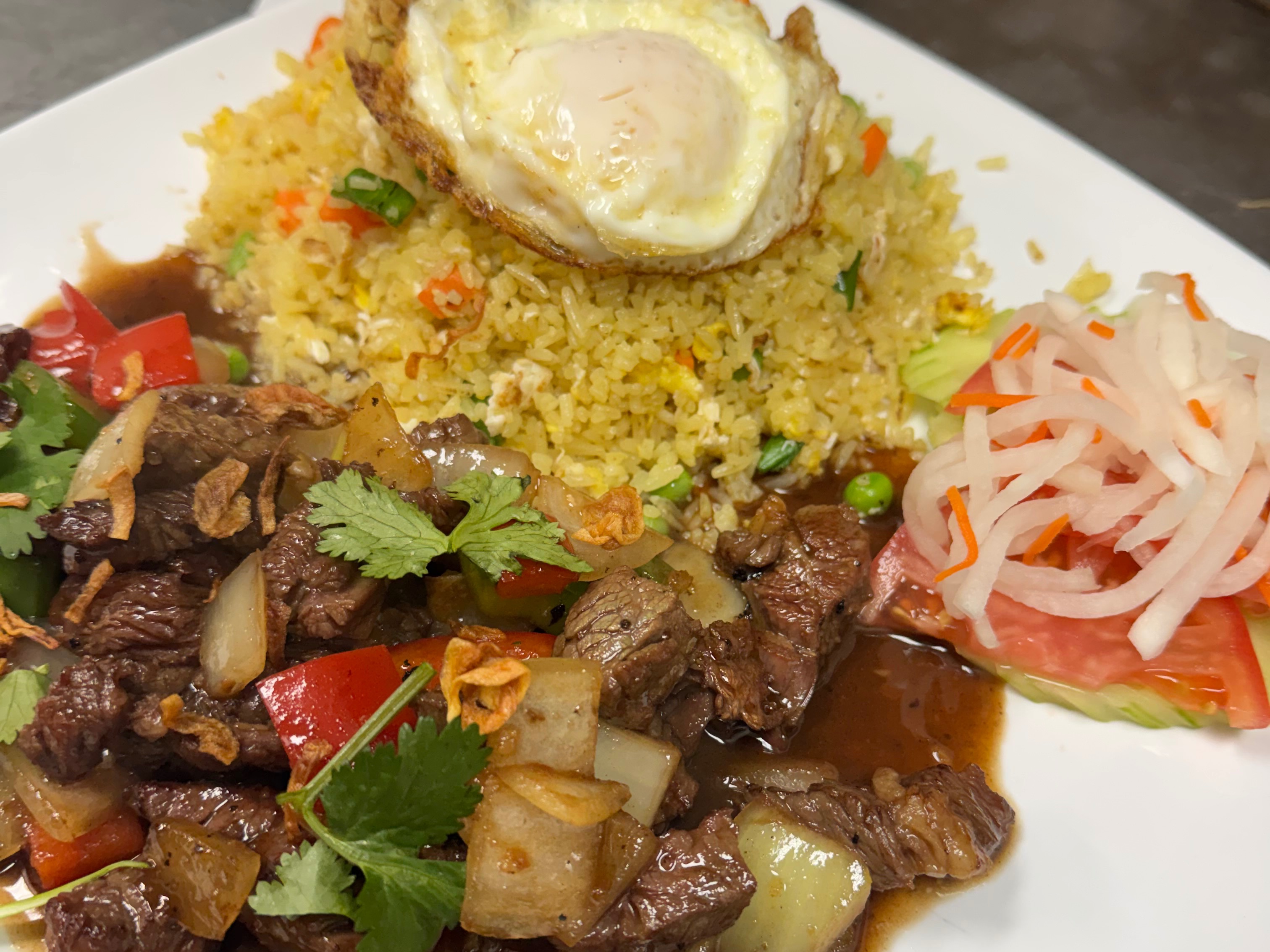 Shaken Beef Rice Salad