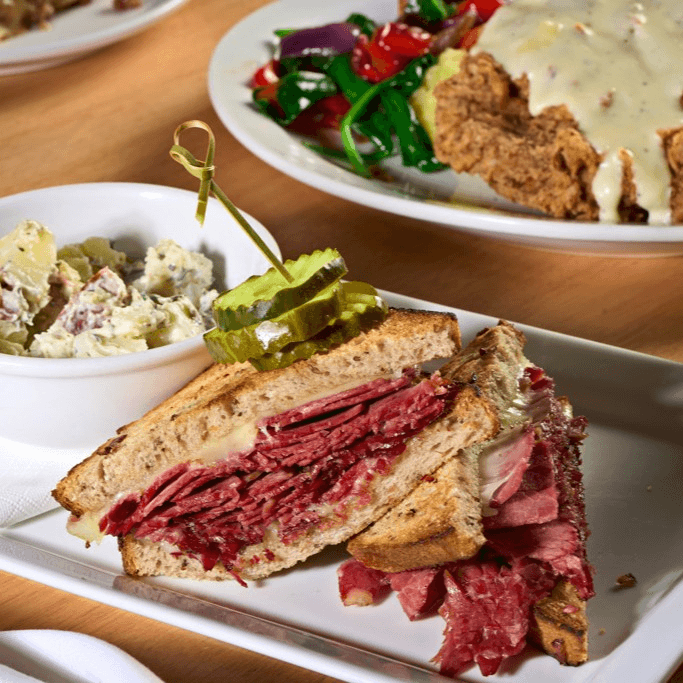 Hot Corned Beef & Swiss Sandwich