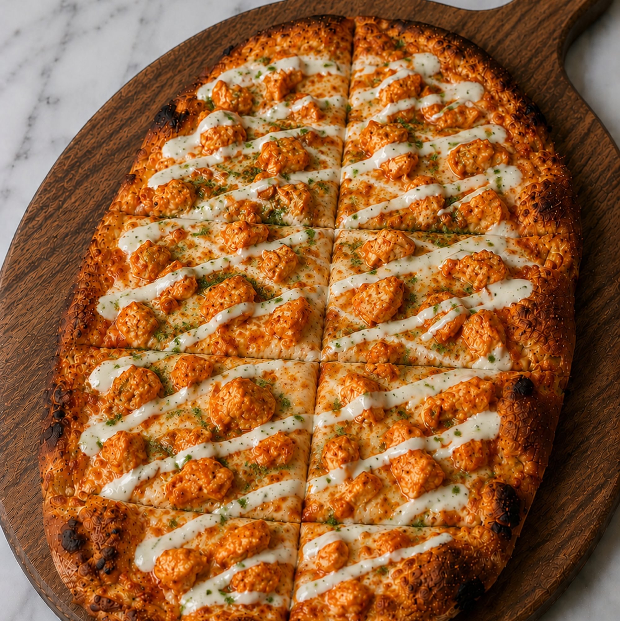 Roman Buffalo Chicken Pizza