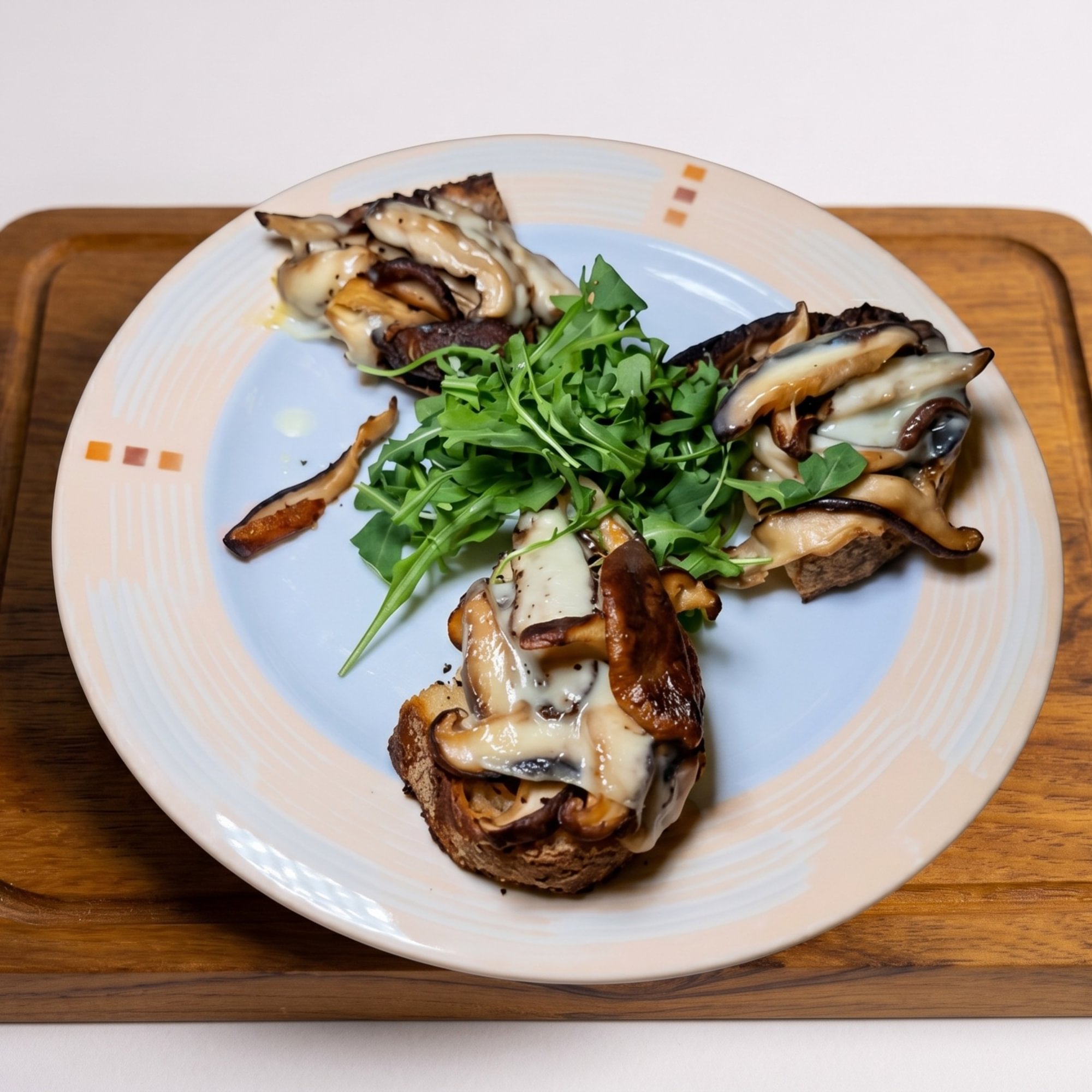 Funghi E Caciocavallo Bruschette