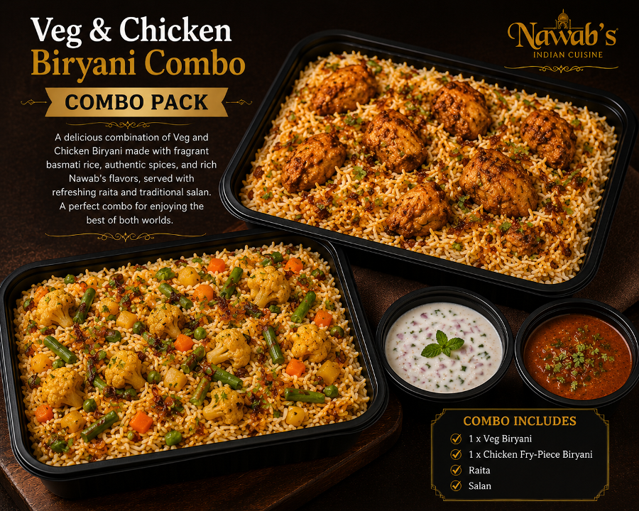 1 x Veg Dhum & 1 x Chicken Fry-Piece Biryani