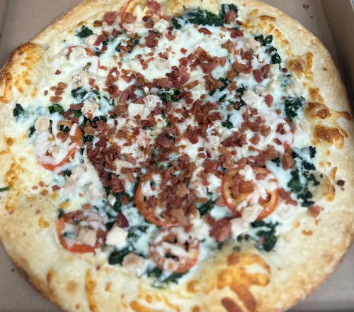 Chicken Spinach Alfredo Pizza