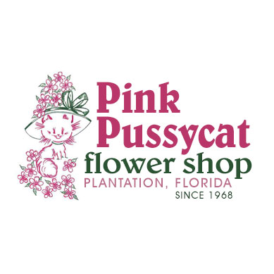 Pink Pussycat Flower Shop Logo