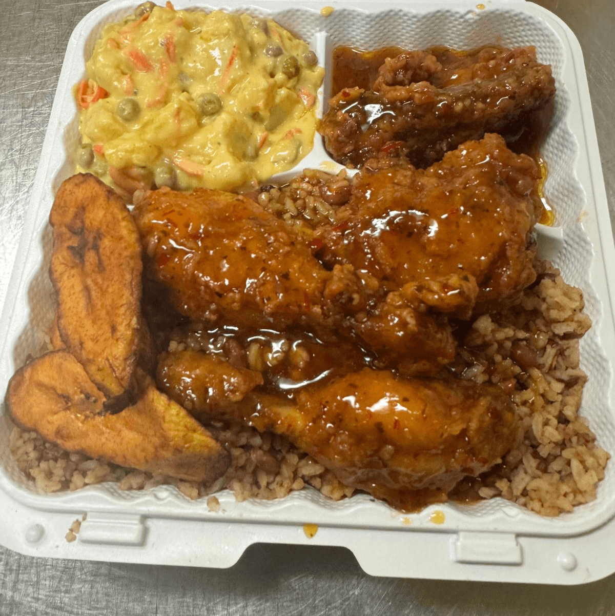 Sweet Chili Mango Glazed Fried Chicken Combination Meal