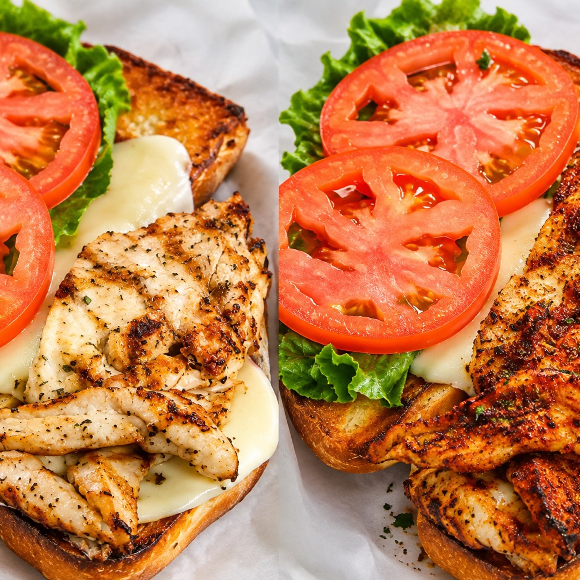 (Grilled or Cajun) Chicken on Garlic Twist w/Mozzarella
