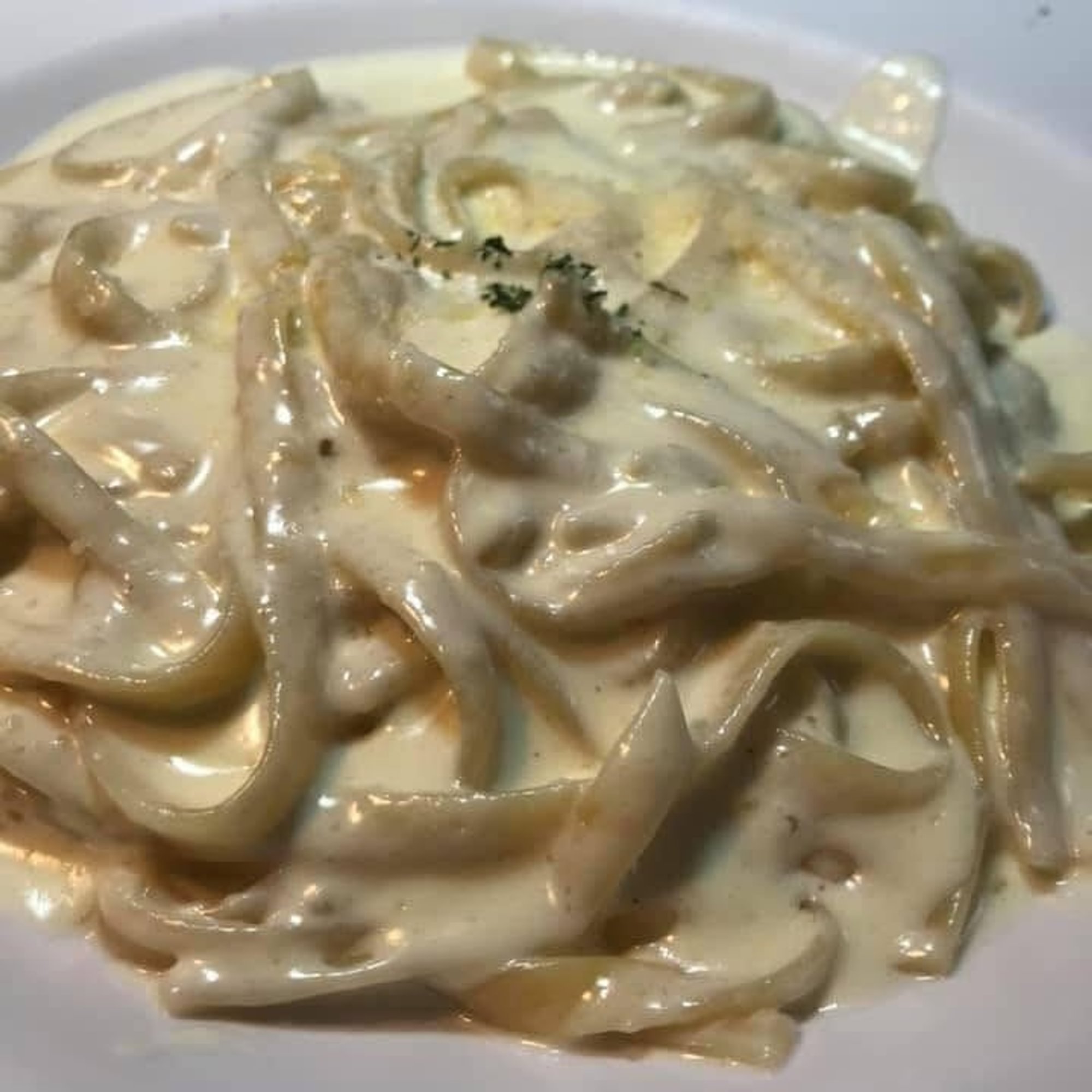 Fettuccine Alfredo with Bread & Drink