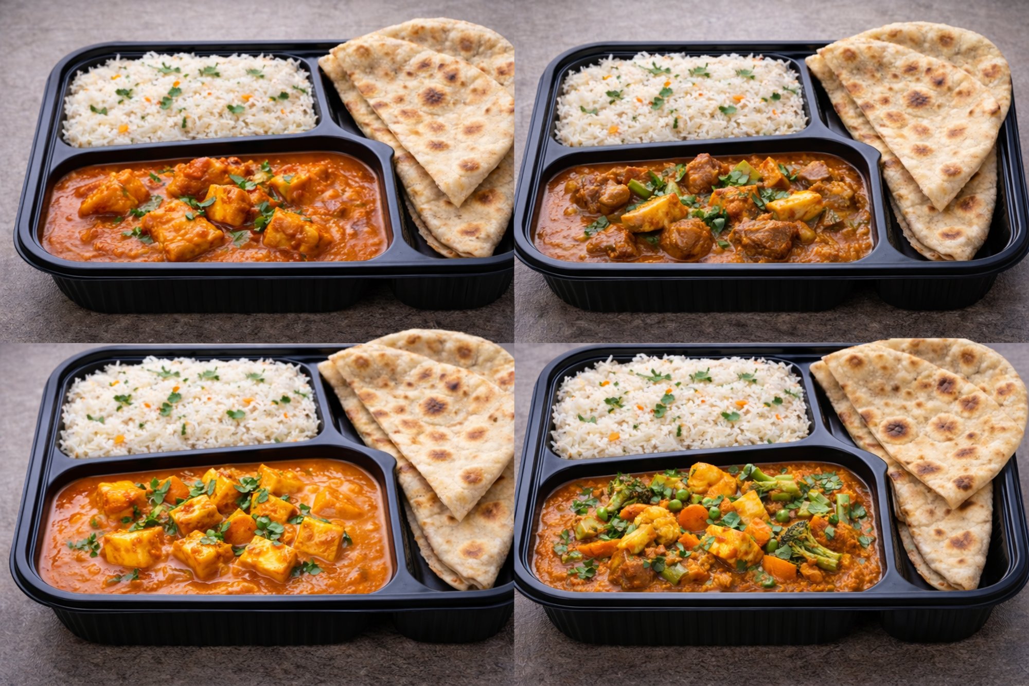 Lunch Box - Vegetarian: 1 Appetizer, 1 Entree, Dal, Rice & Naan