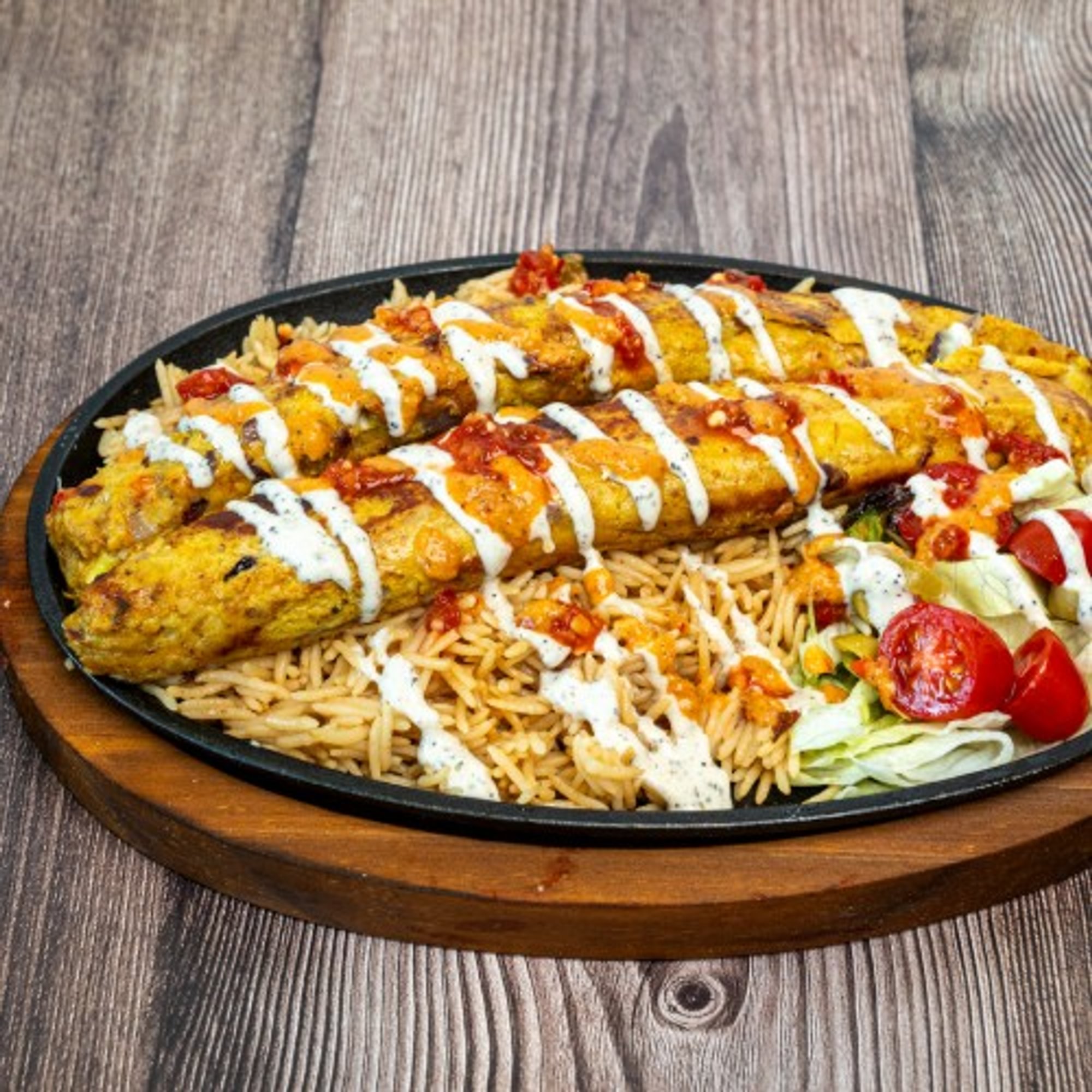 Kebab with Rice or Naan Platter