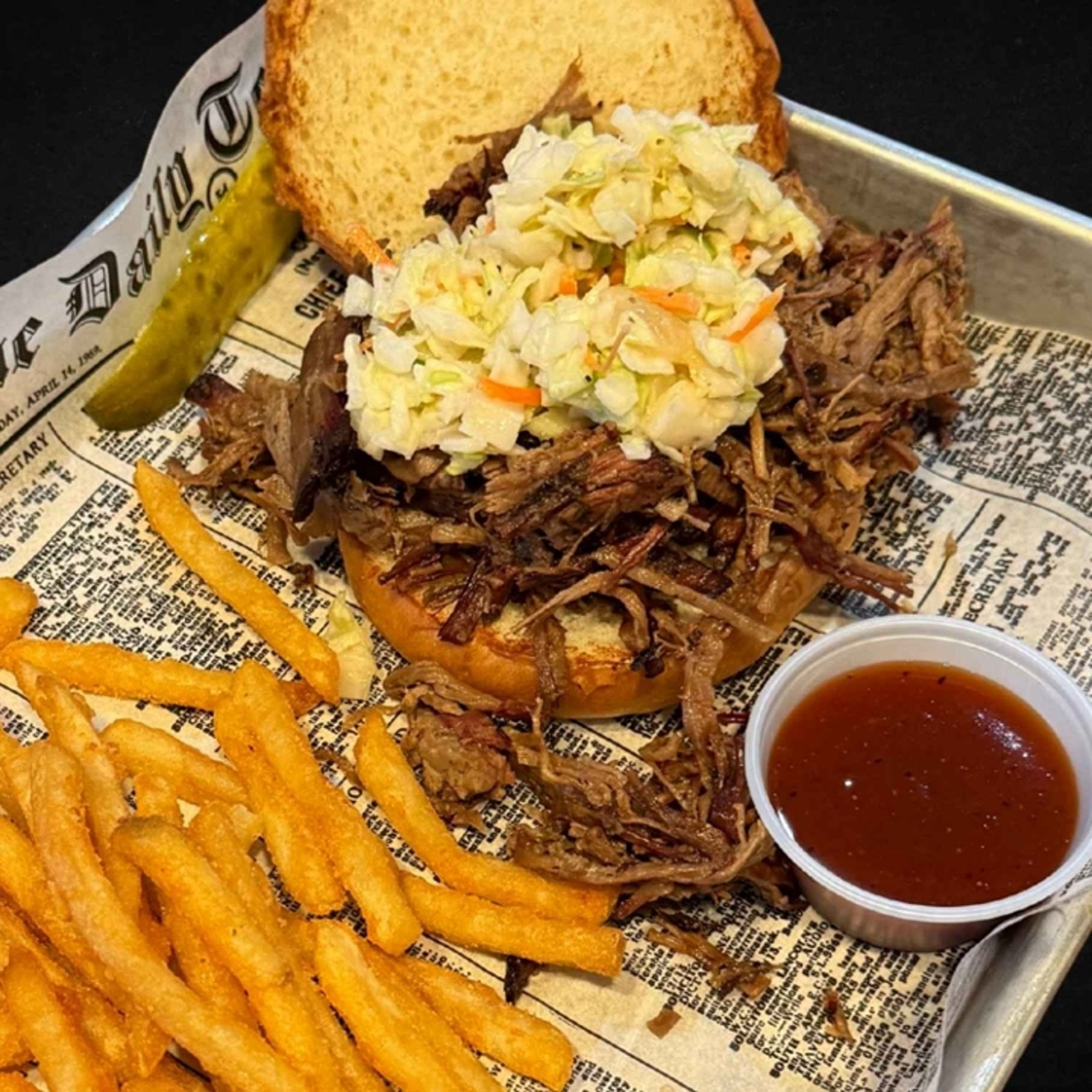 Hickory- Cherry Smoked Brisket Sandwich