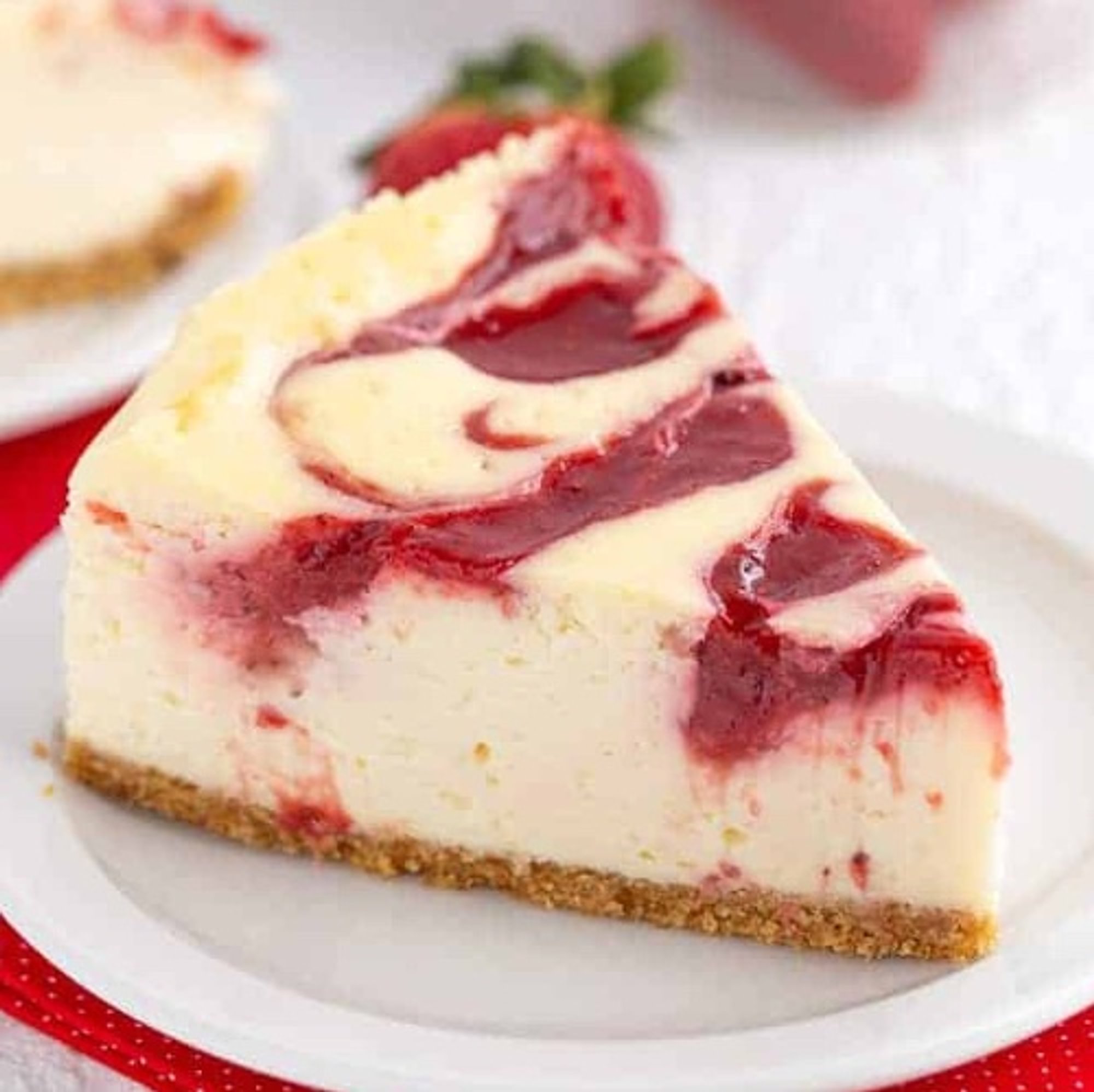 Strawberry swirl cheesecake