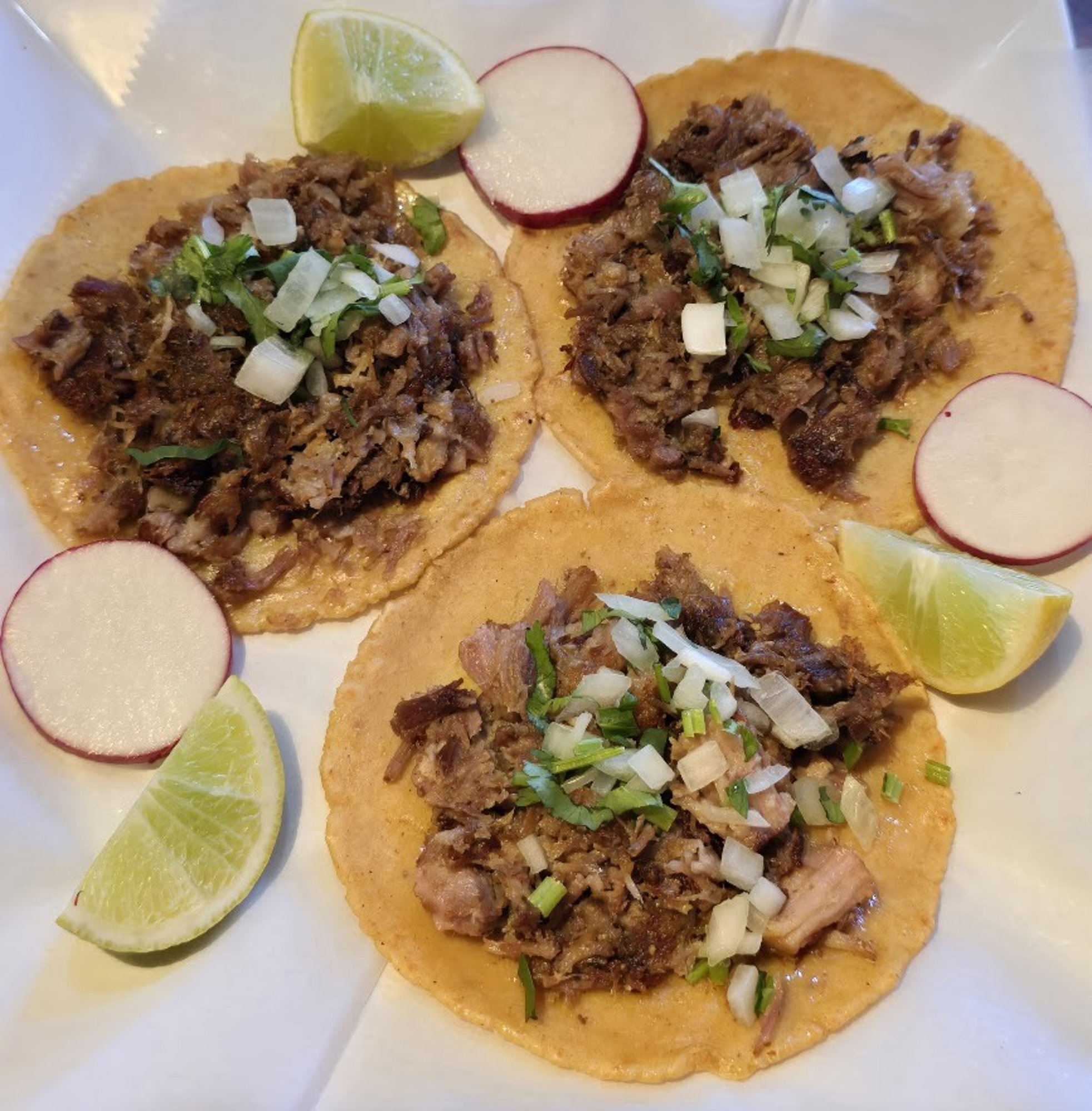 Carnitas Tacos with Yellow Corn Tortilla (Order of 3)