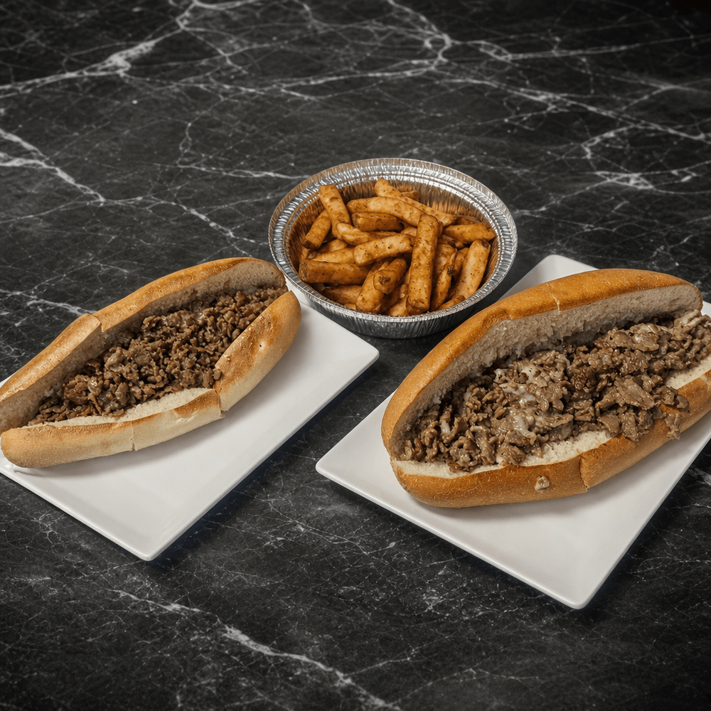 Two Plain Cheesesteaks & Small Fries Pick Up Special