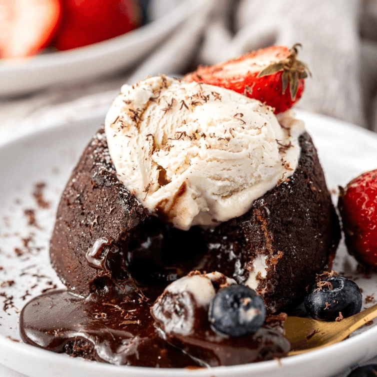 Chocolate Lava Cake with Ice Cream