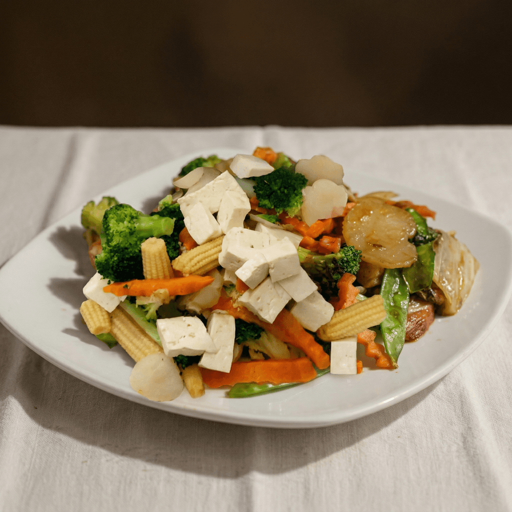 Steamed Tofu with Mixed Vegetables