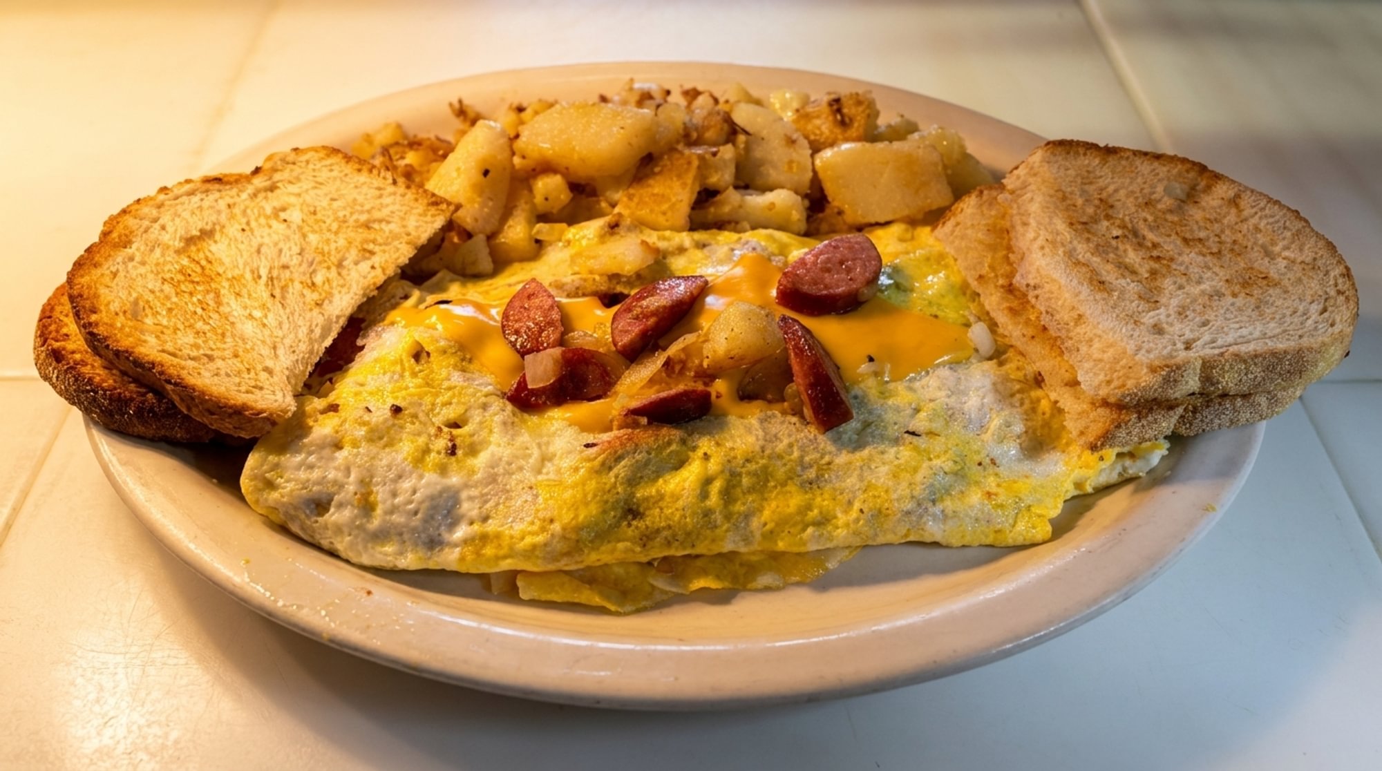 Polish Sausage & Cheese Omelette