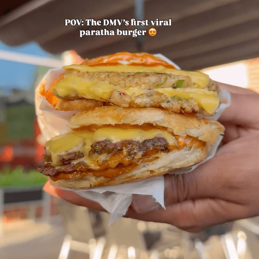 Paratha Smash Burger Beef w/Fries