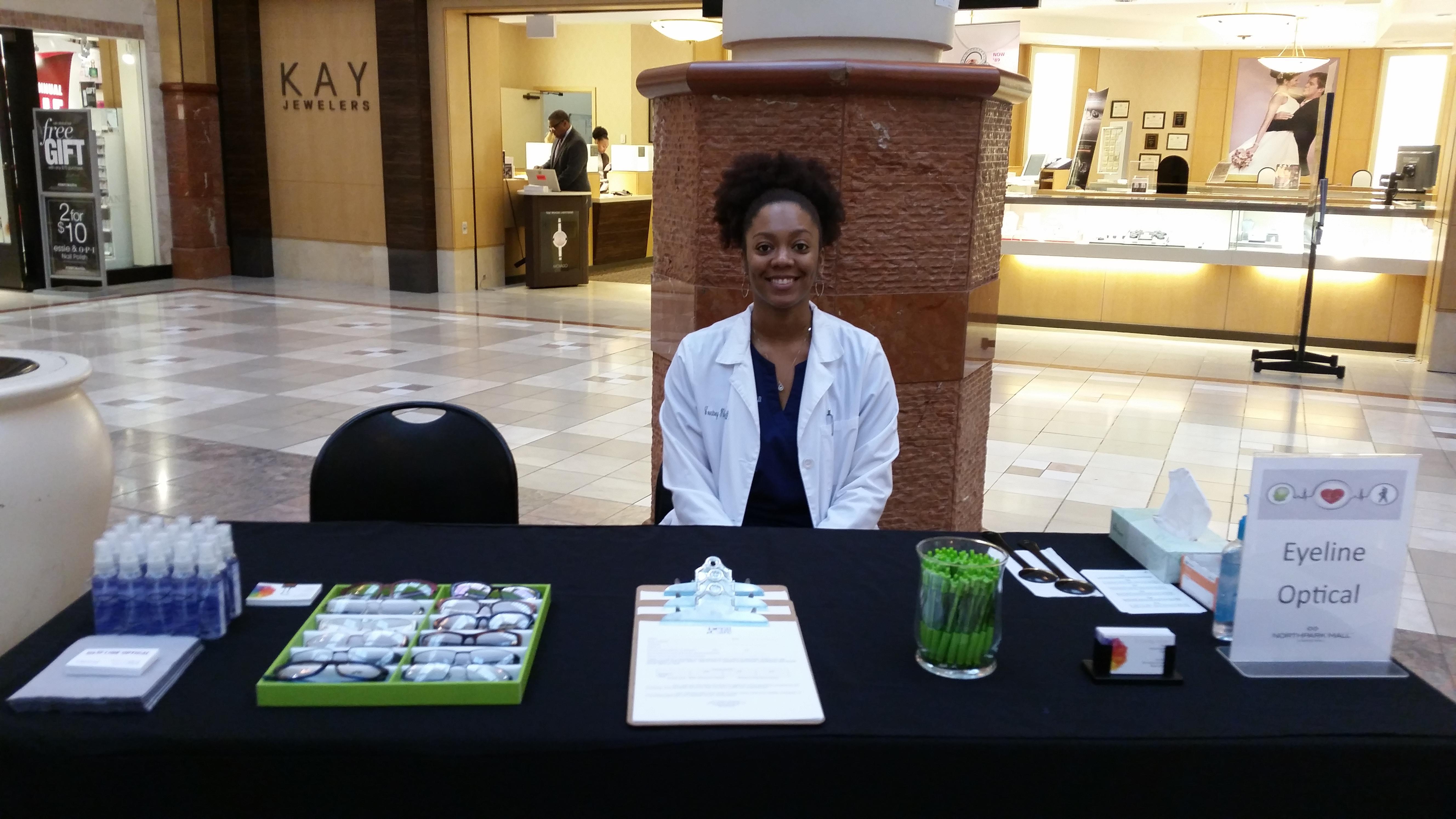 We are offering free vision screenings today as part of Northpark mall health fair, sponsored by Humana.