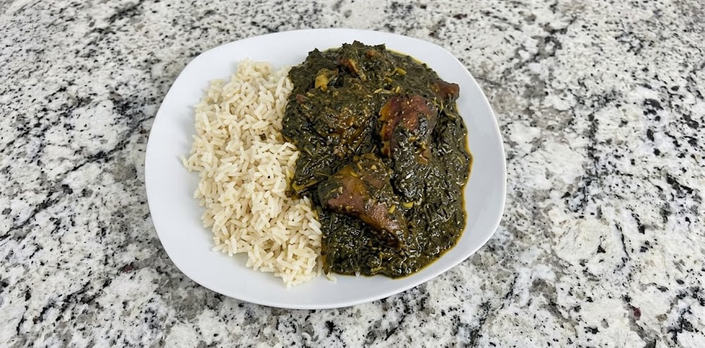 Palava Sauce with Rice