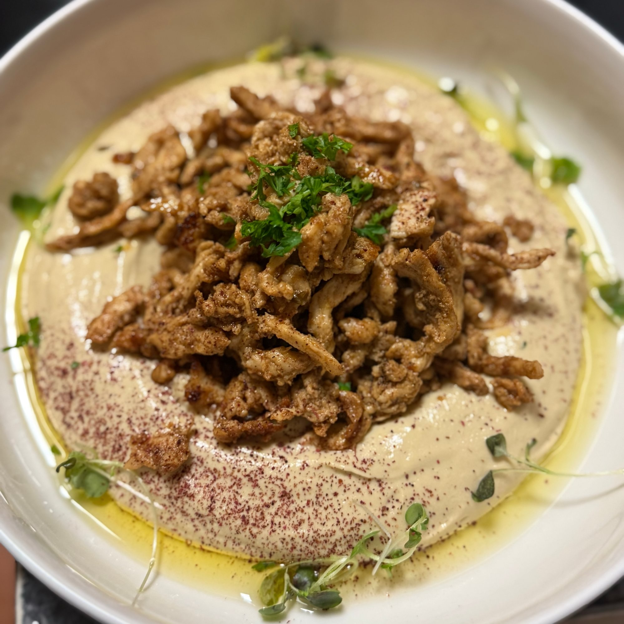 Hummus with Chicken Shawarma
