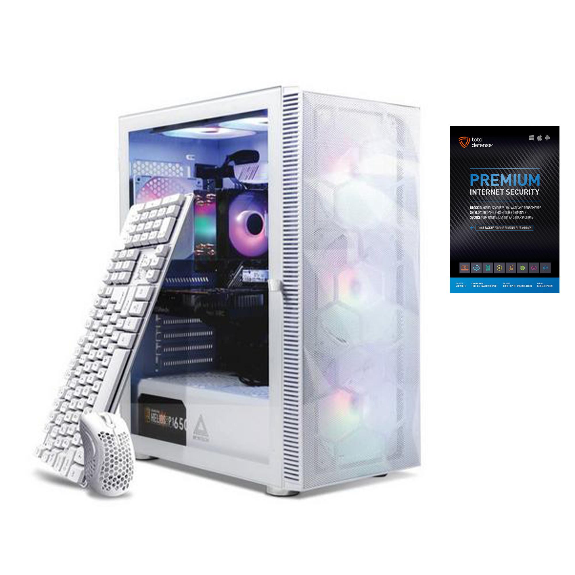 Skytech Storm Gaming Tower w/ Total Defense Internet Security v. 11 - White