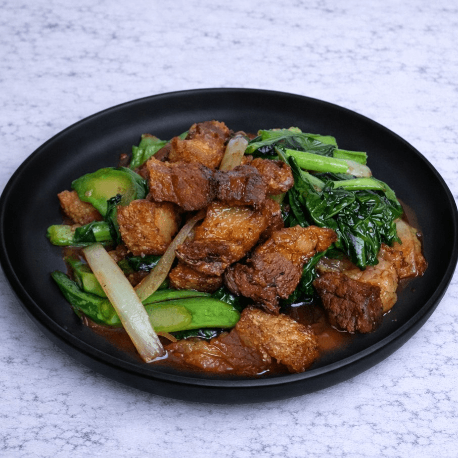 Crispy Porkbelly with Chinese Broccoli