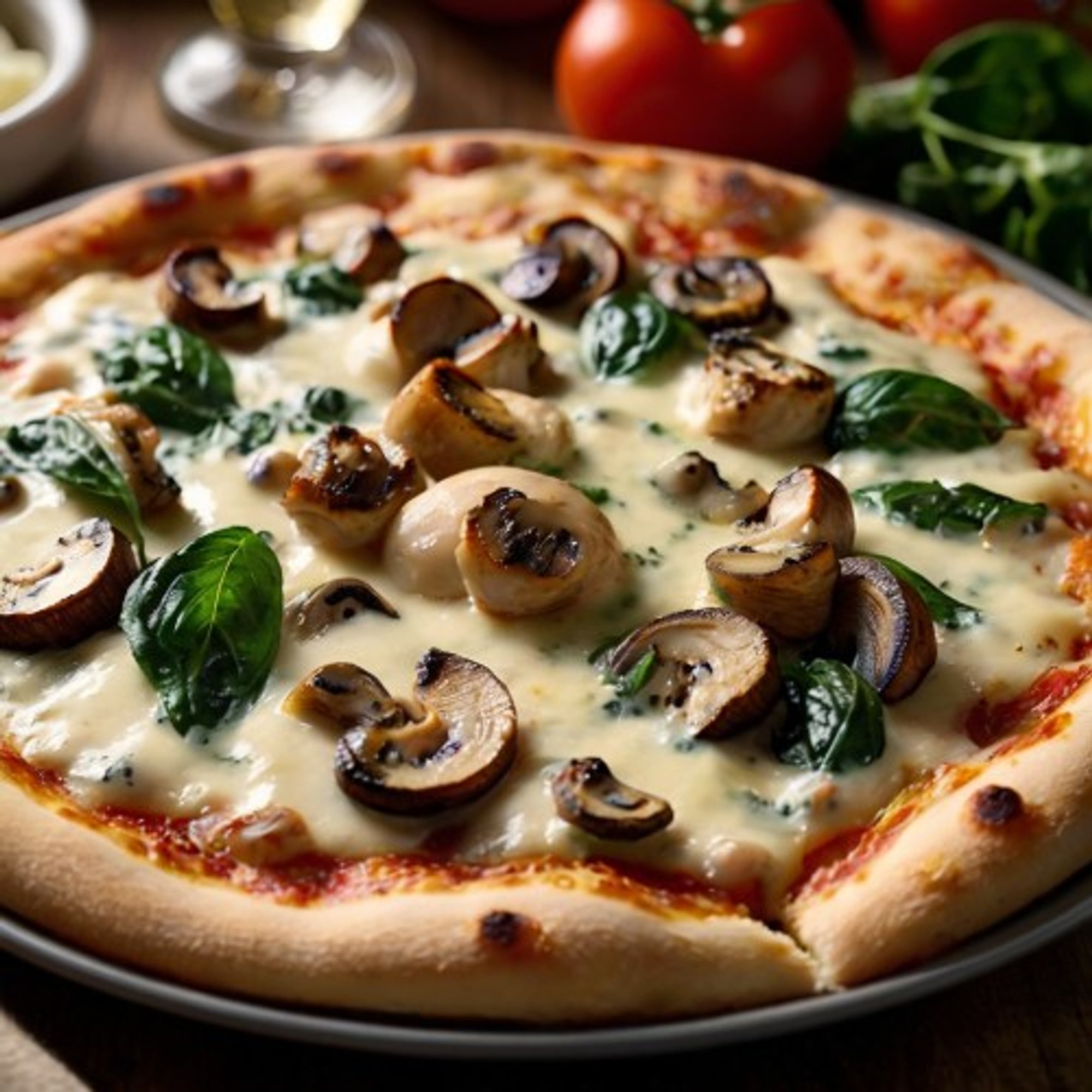Chicken Alfredo Pizza