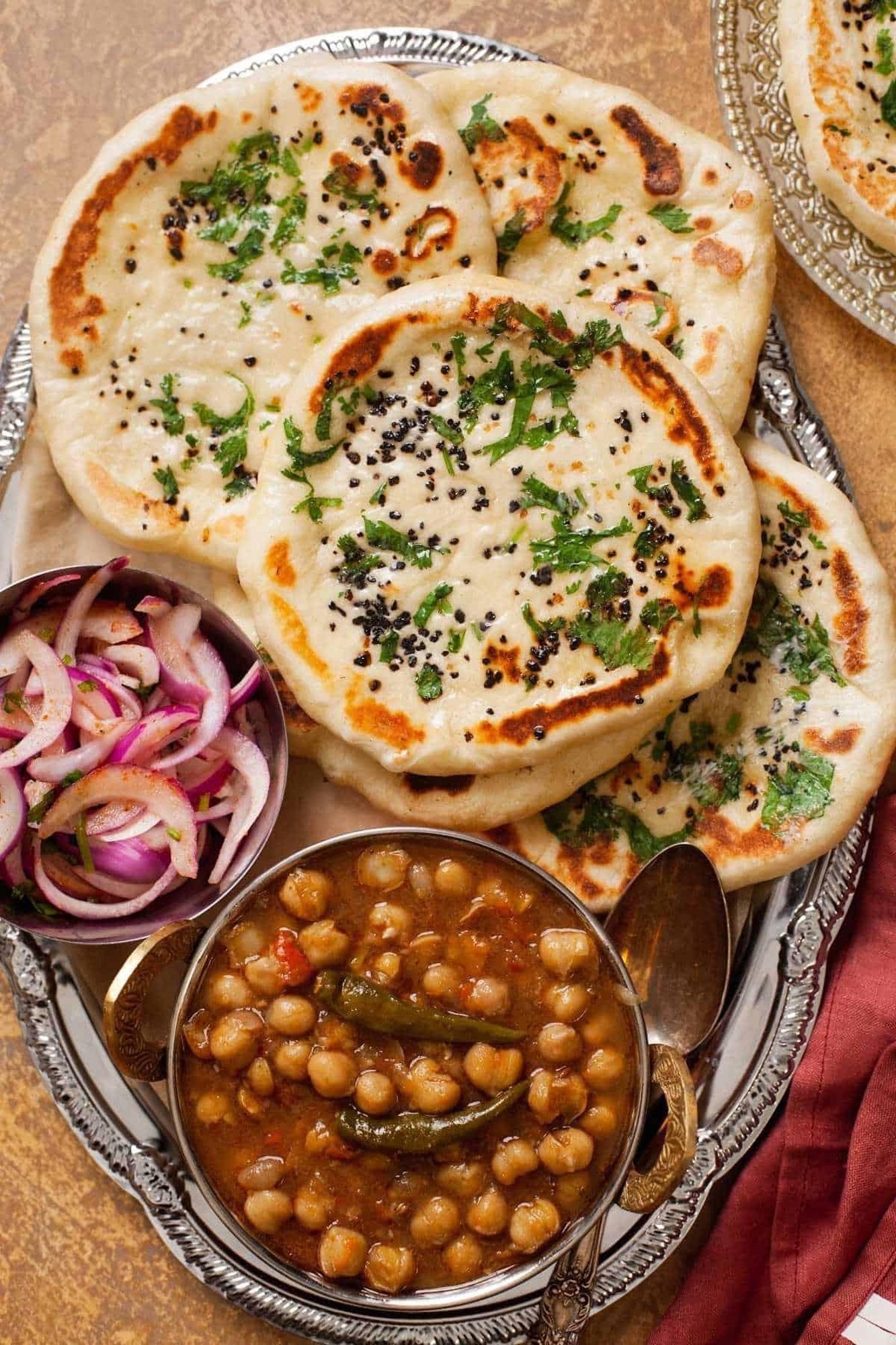 Onion Kulcha with Chole