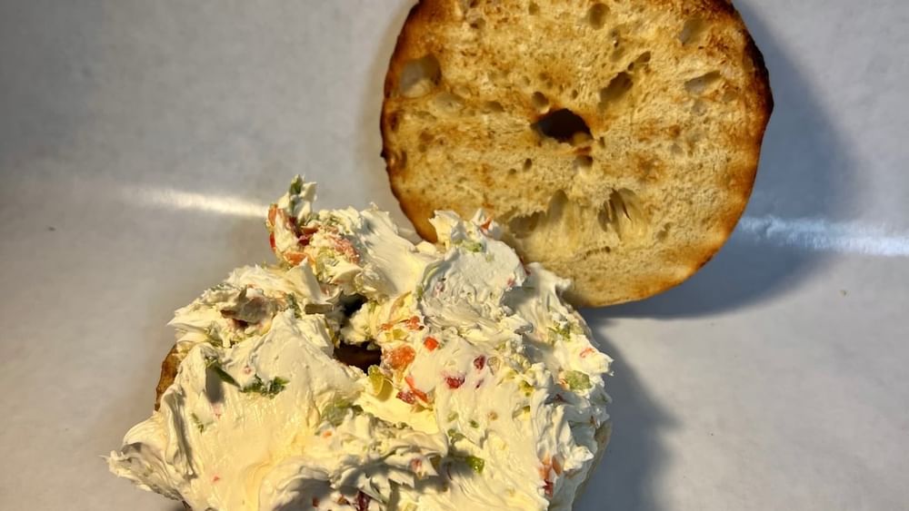 Bagel with Veggie Cream Cheese