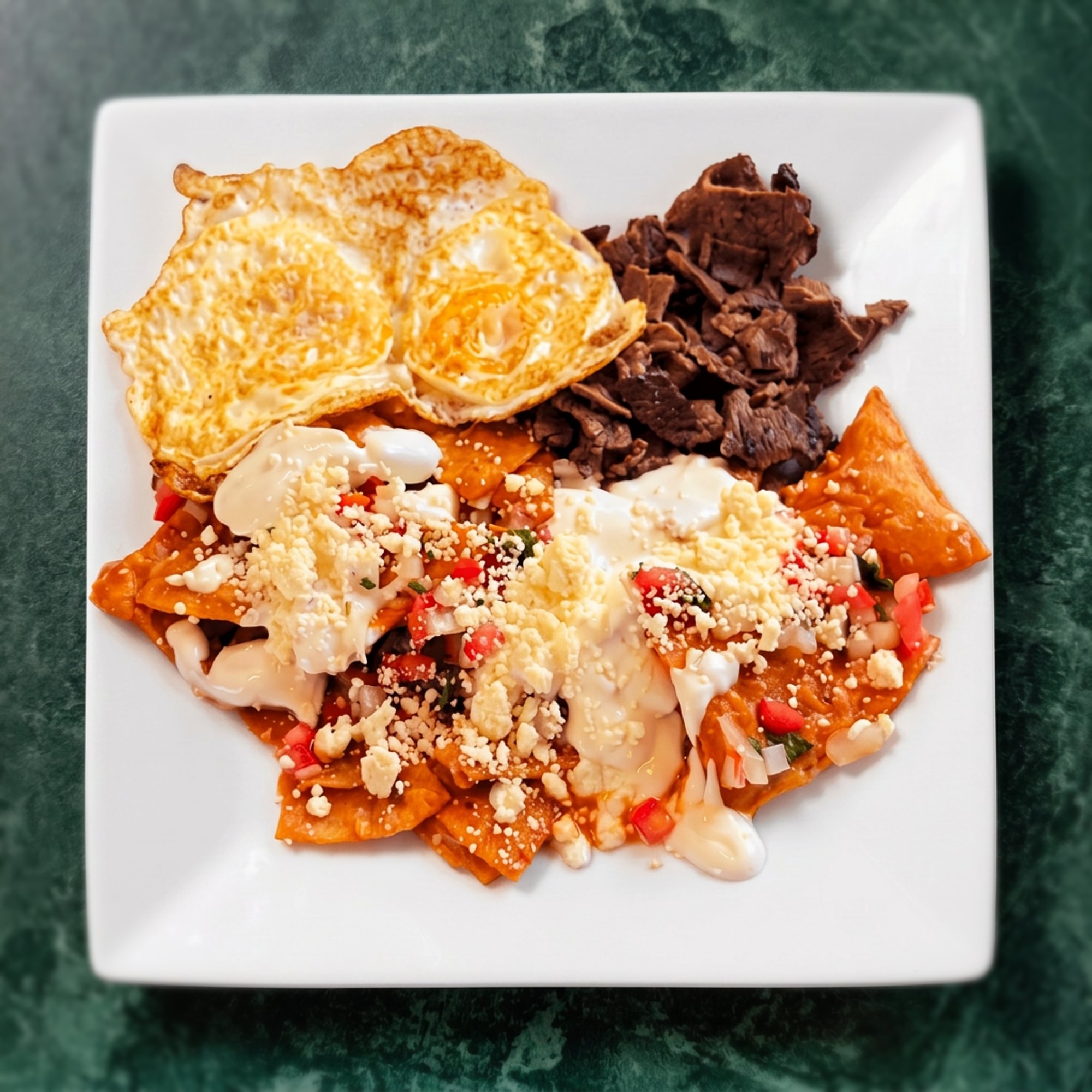 Chilaquiles Red / Green (Simmered Tortilla Chips)