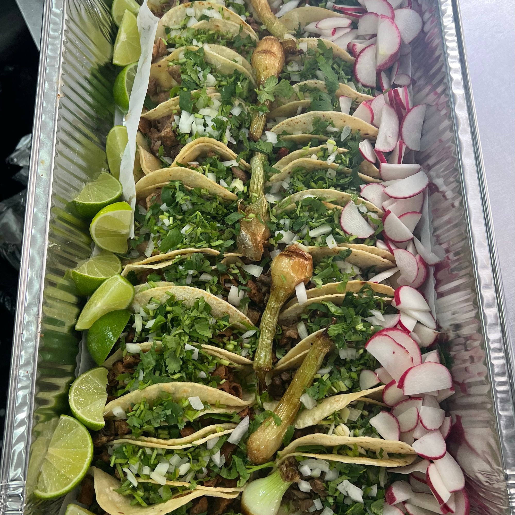 25 Taco Tray Of Lengua Or Asada Or Barbacoa