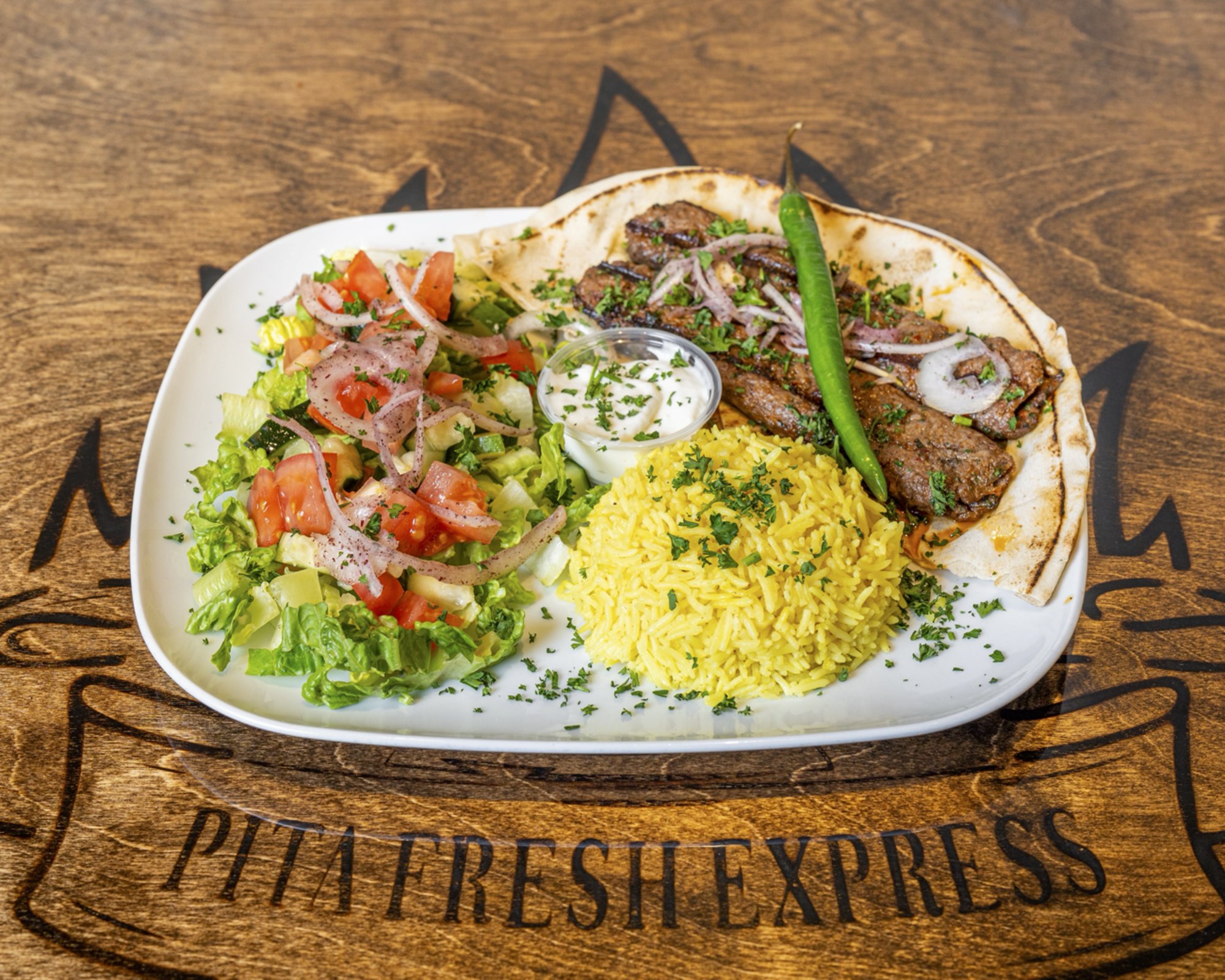 Kafta Kabob Platter (2) Skewers