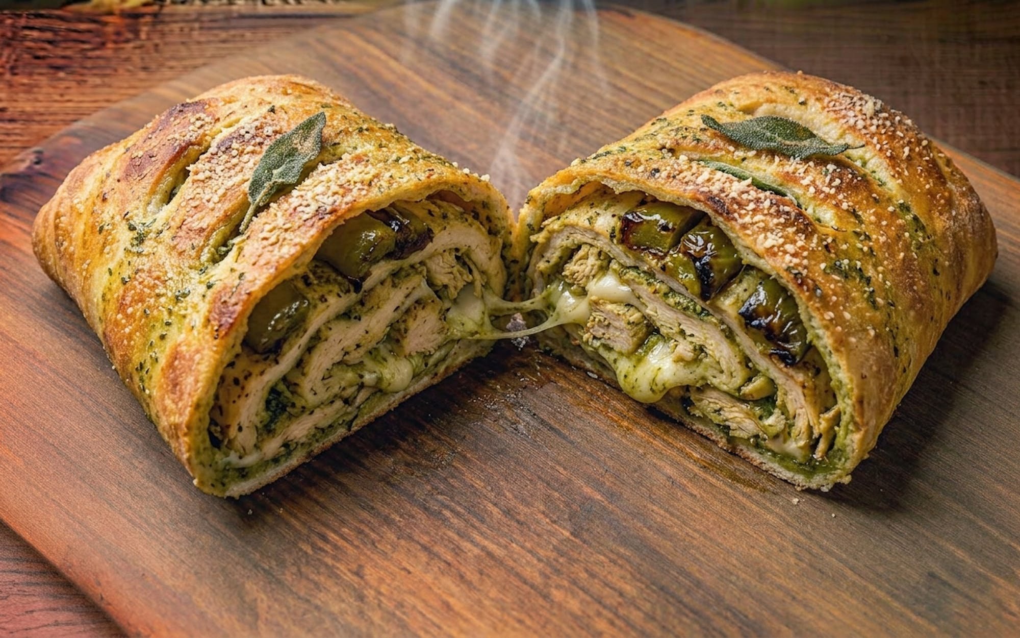 Pesto Chicken Stromboli
