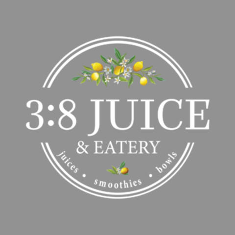 3:8 Juice &amp; Eatery Logo