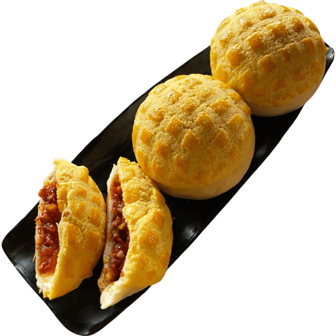Baked Hong Kong Pineapple Bar-B-Q Roast Pork Bun (3)