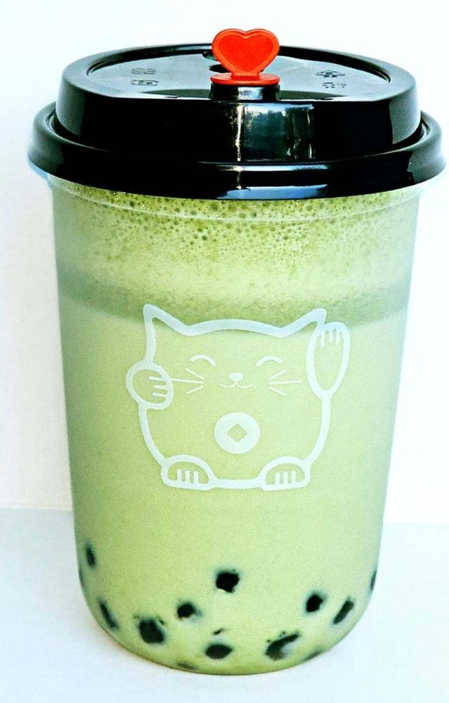 Hot Matcha Boba Tea