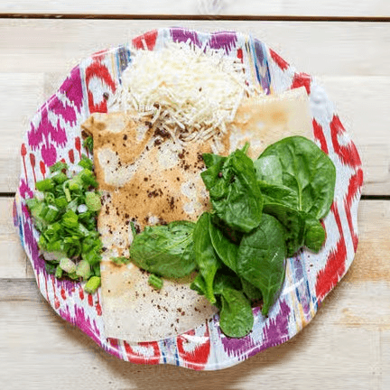 Cheese, Spinach and Green Onions Crepe