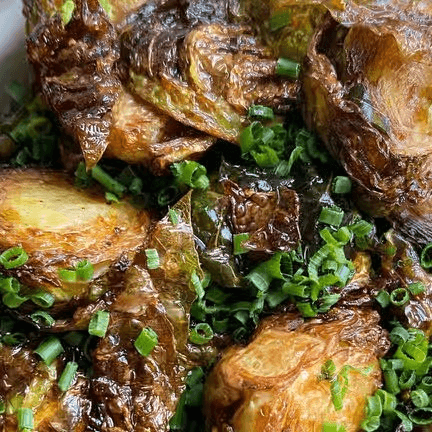 Vegan Fried Brussels Sprouts