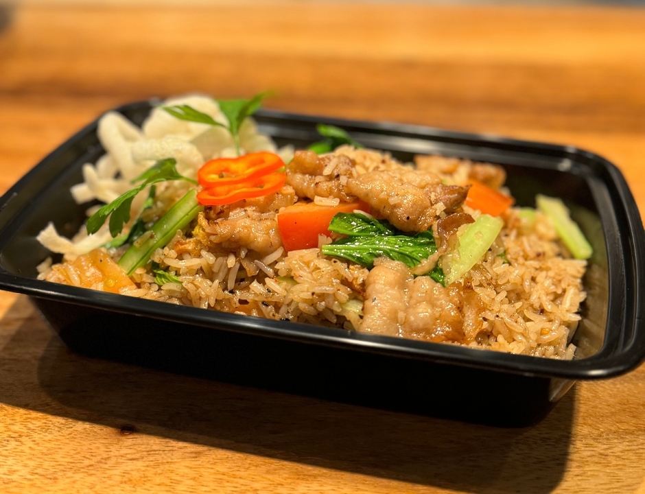 Fried rice pork belly