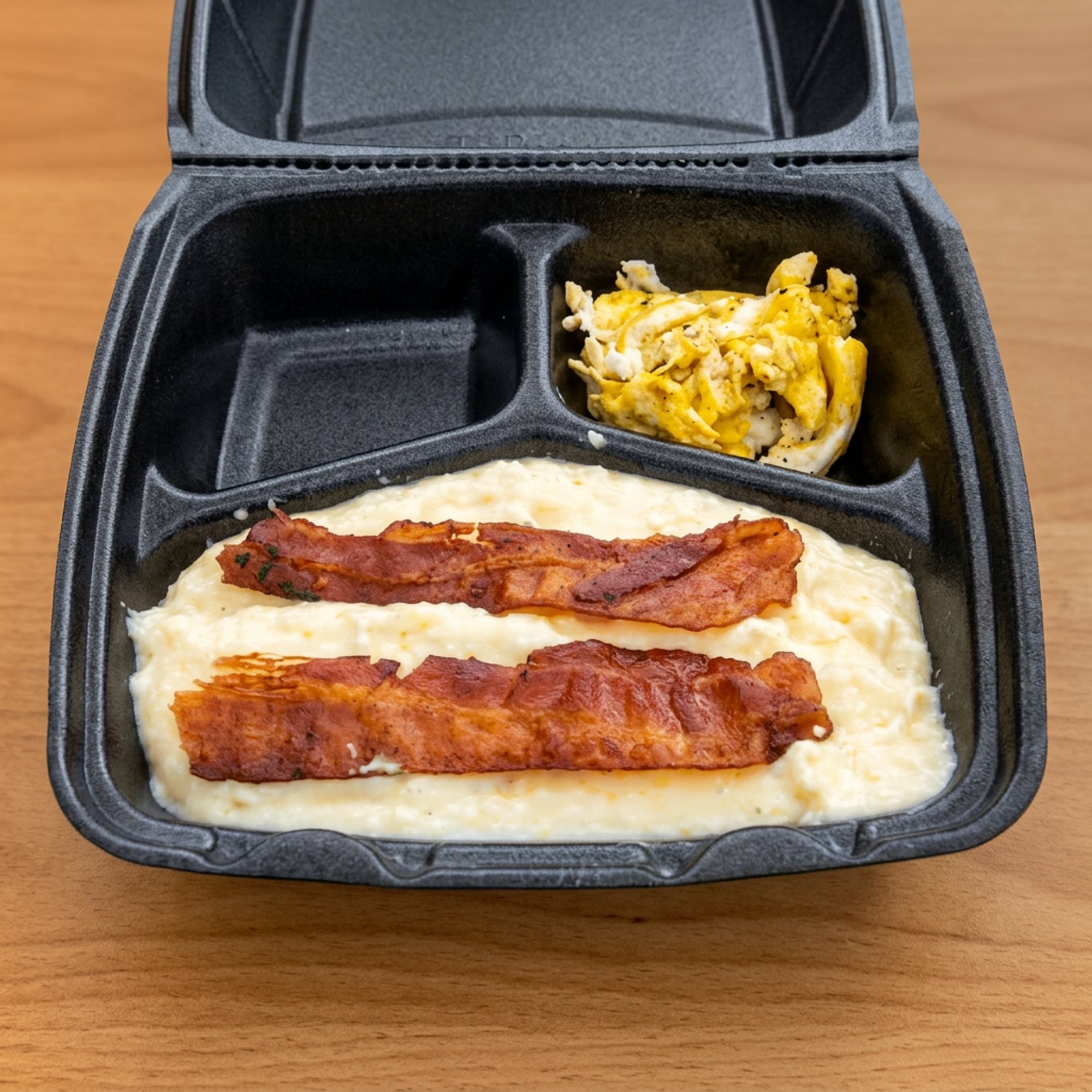 Southern Style Cheese Grits; Eggs & Bacon