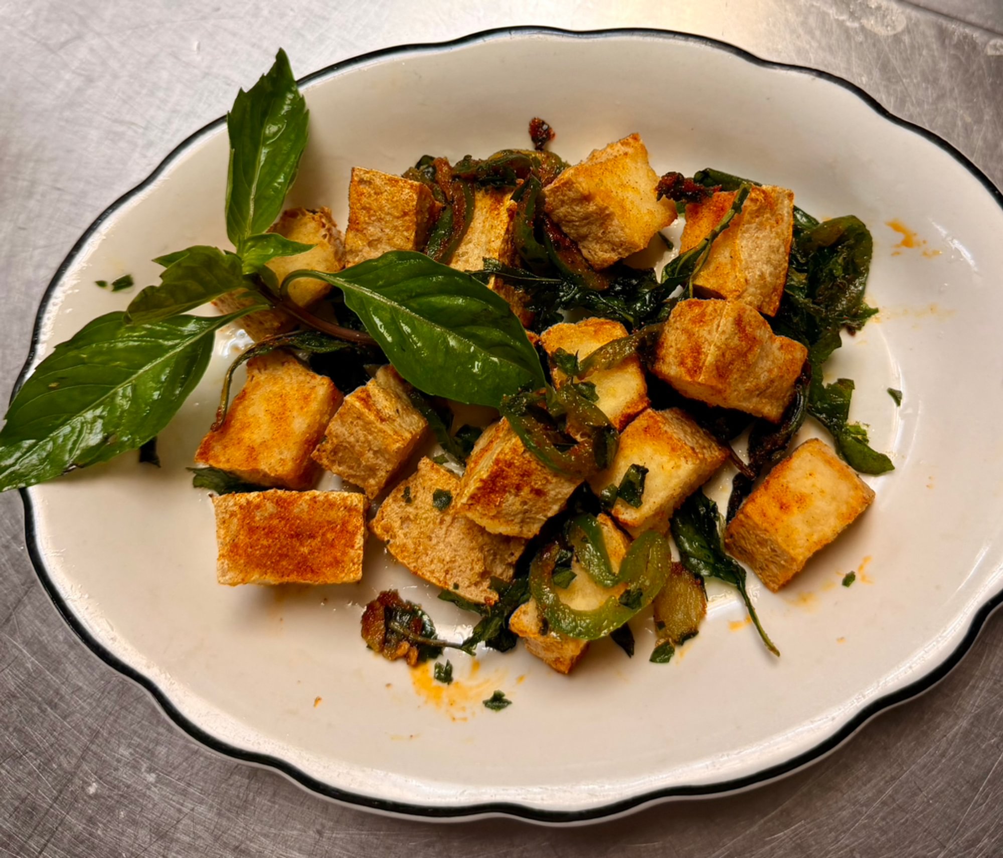 Crispy Tofu With Basil