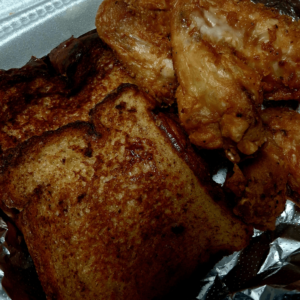 3 wings Hot Fresh Buttered Pancakes