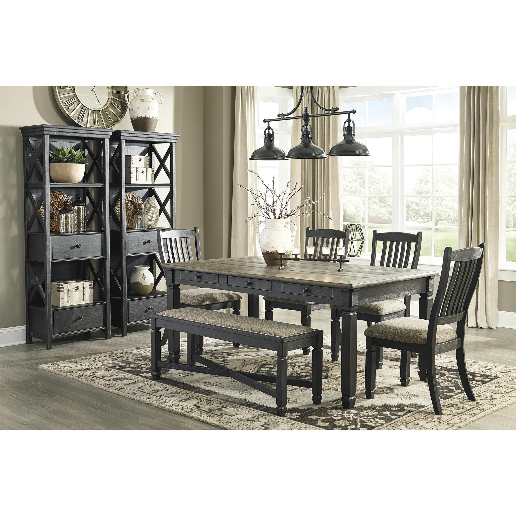 8-Piece Tyler Creek Dining Room With Display Cabinets