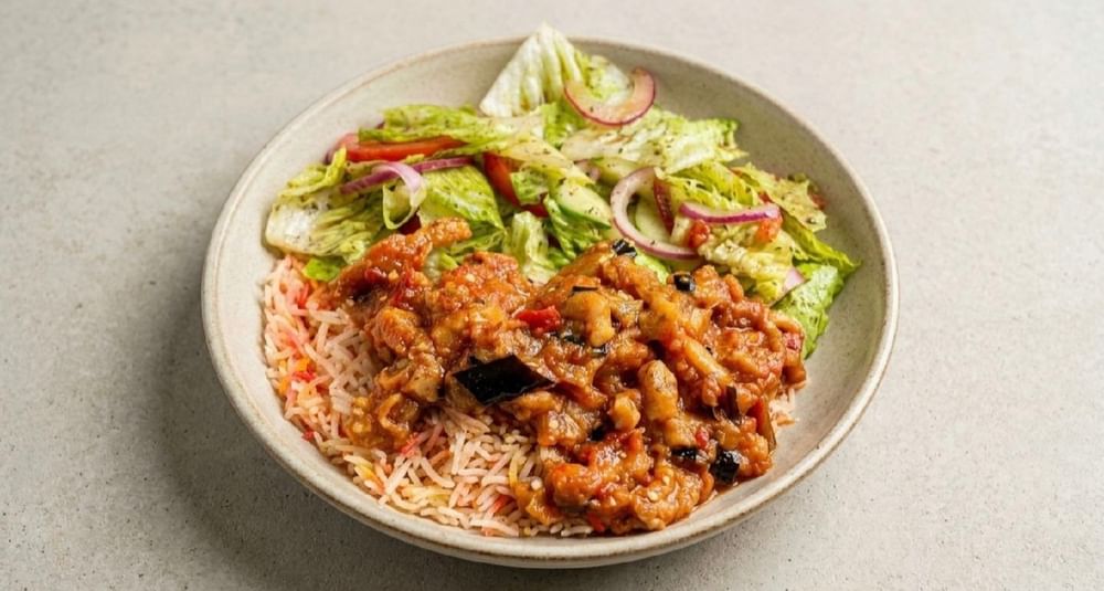 Spicy Eggplant Vegan Over Rice