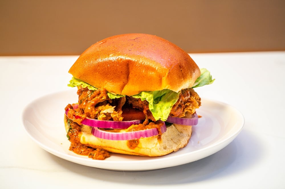 Butter Chicken Burger With Masala Fries