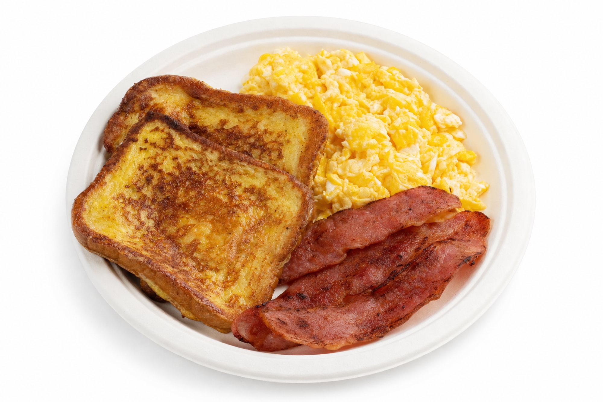 French Toast, Eggs and Turkey Bacon Platter