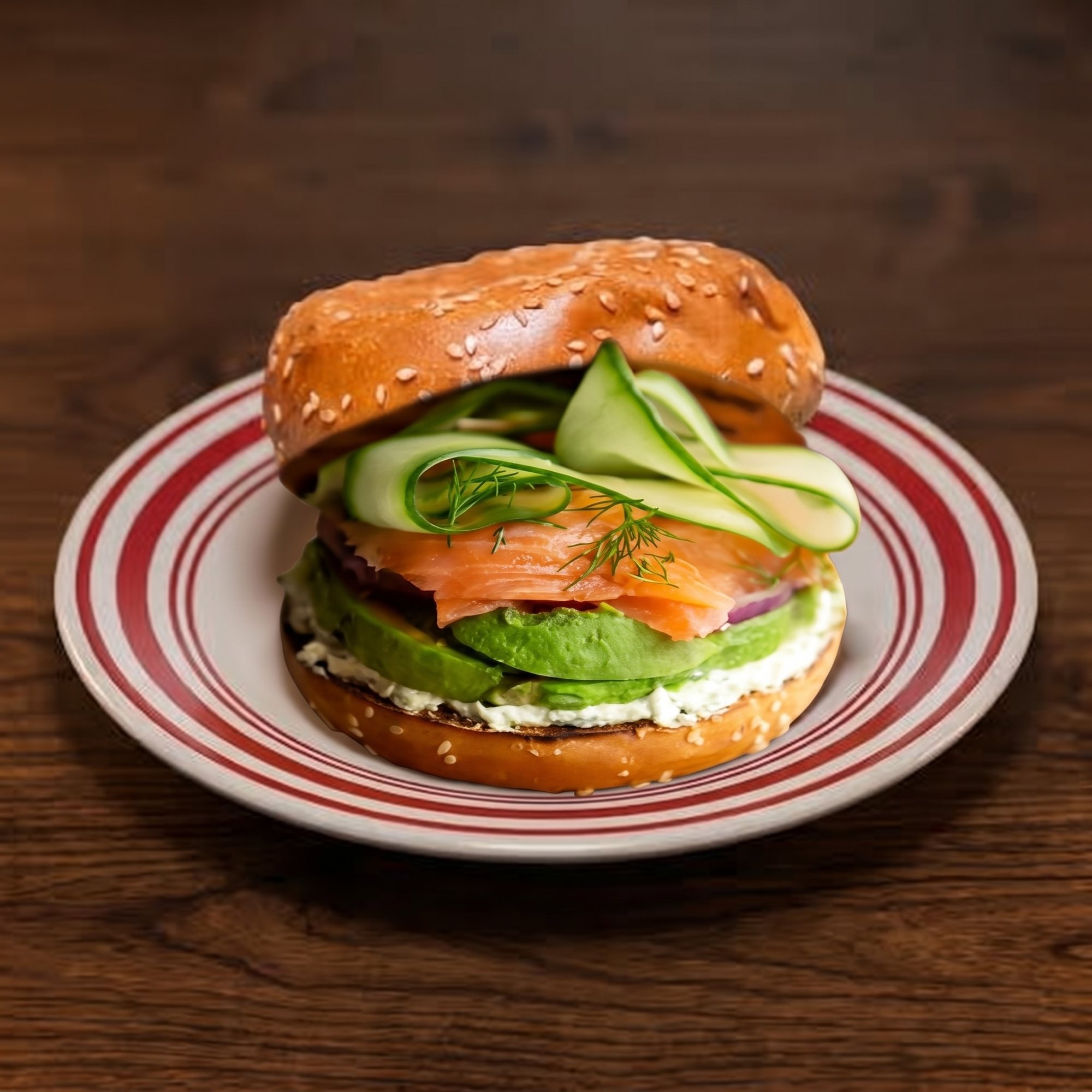 Salmon Bagel Sandwich