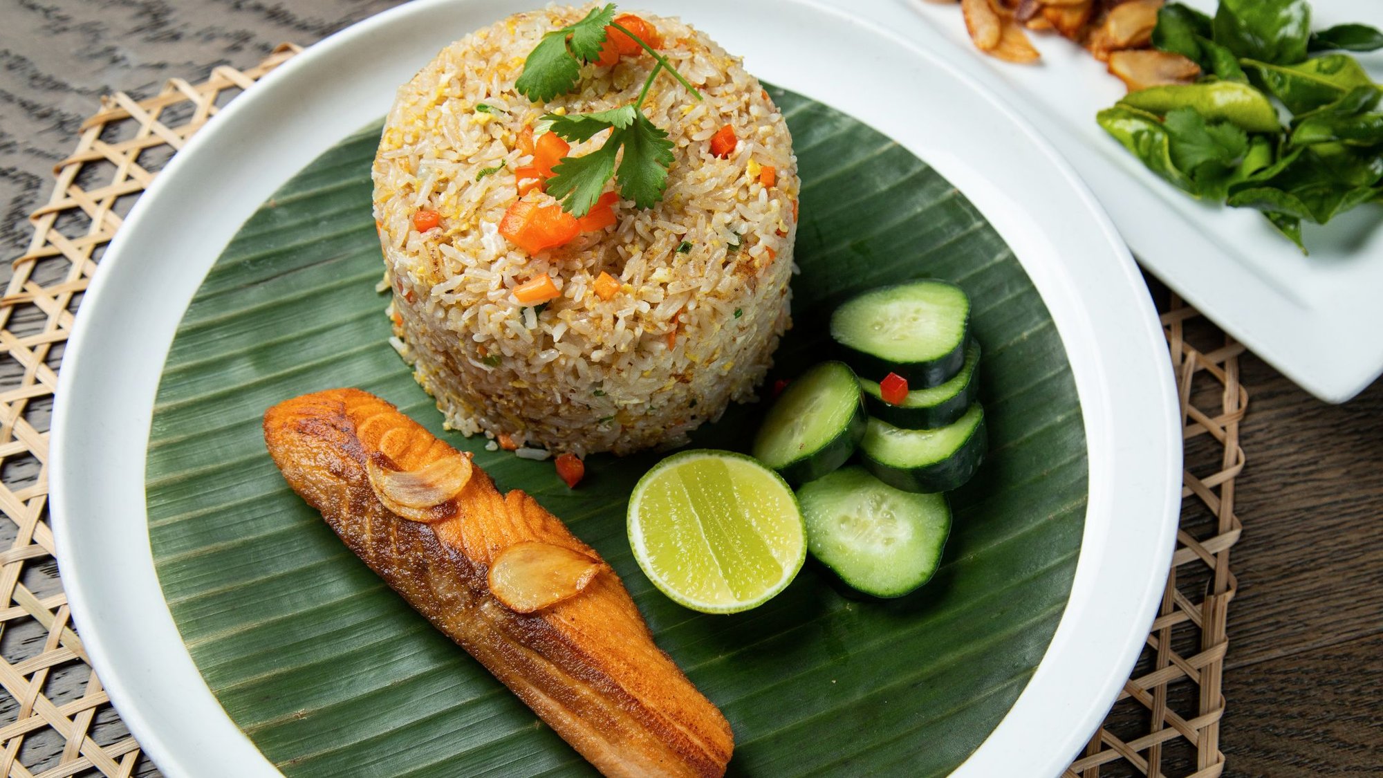 Salmon Garlic Fried Rice