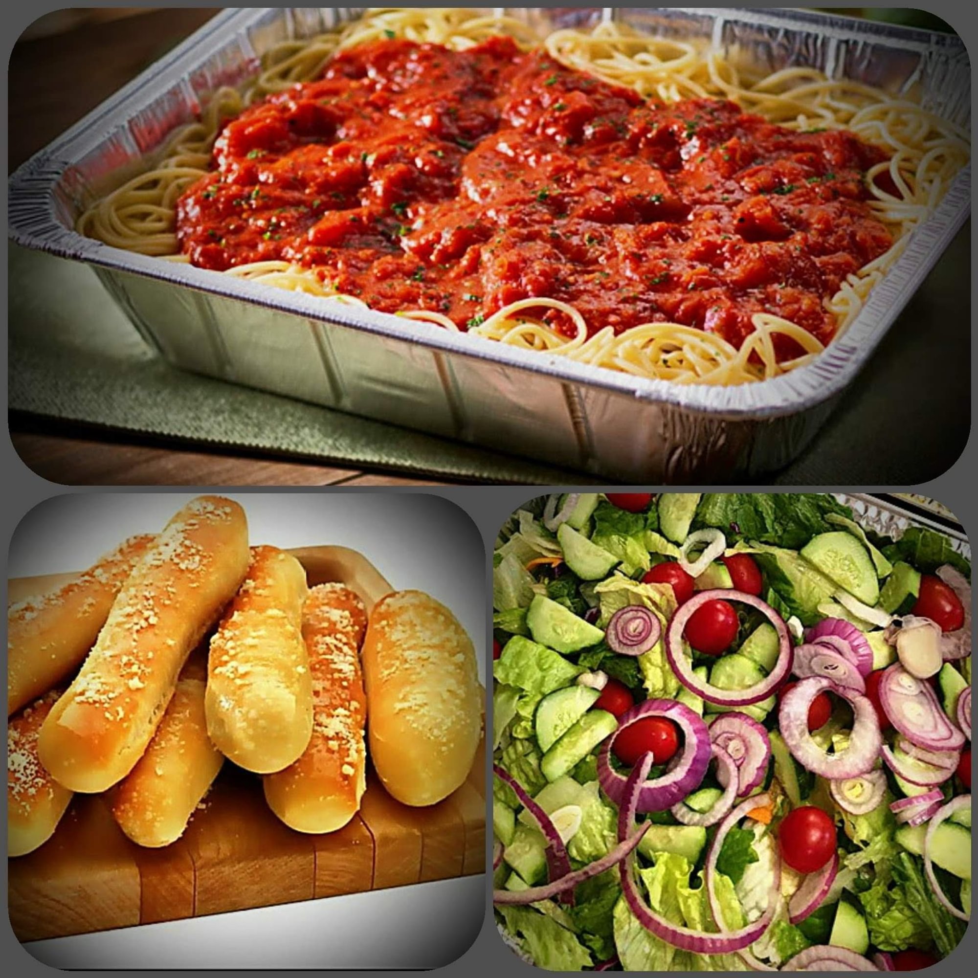 Spaghetti With Salad