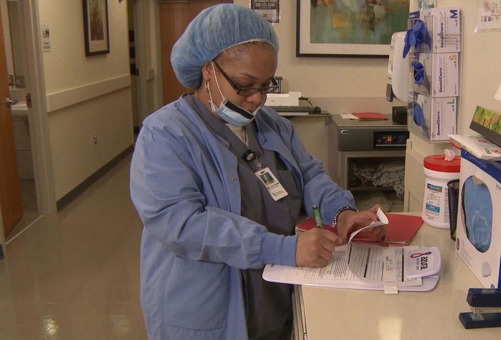 A staff member at Montgomery Vascular Care