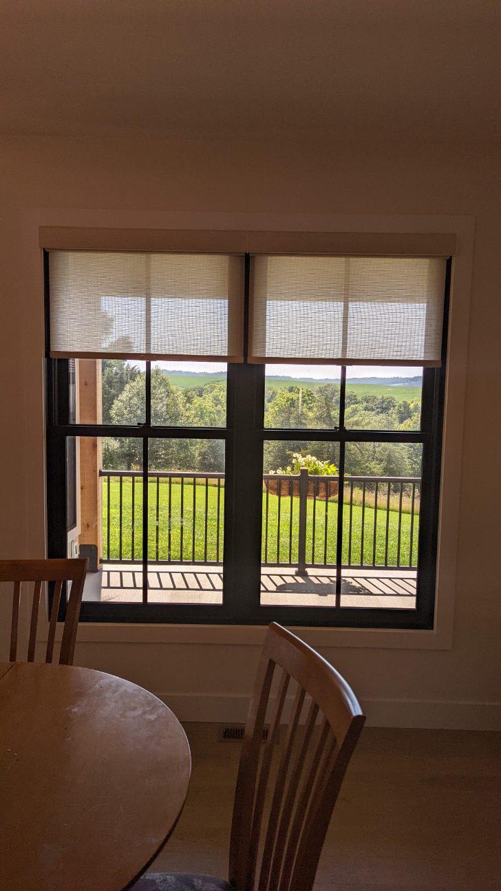 Our Roller Shades are so flexible! You can enjoy opaque Shades-or like in this Waterloo home, a lovely set of sheers! You wouldn't want to miss out on that view!